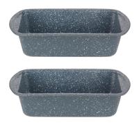 Russell Hobbs COMBO-5443 Non-Stick Loaf Pan Set of 2, 28cm Carbon Steel Bread Tin with Handles, Easy Clean for Cakes, Bread & Malt Loaf, Nightfall