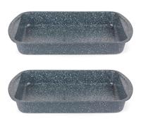 Russell Hobbs COMBO-5446 Roasting Pan Set of 2-38cm Non Stick Oven Roasting Tray with Handles, PFOA Free, Carbon Steel, Roast Chicken Tray, Family