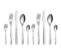 Russell Hobbs COMBO-7574 Florence 40 Piece Cutlery Dinnerware Set, 18/0 Stainless Steel Tableware for 8 Place Settings, 25 Year Guarantee, Includes Knife/Fork/Dessert Fork/Dessert Spoon/Teaspoon