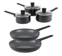 Russell Hobbs COMBO-8844 5 Piece Pan Set - Shield Non-Stick Cooking Pans, 24/28 cm Frying Pans, 16/18/20 cm Saucepans with Lids, Induction Suitable, Metal Utensil Safe, Stay Cool Handles, Easy Clean