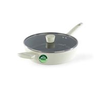 Russell Hobbs Côte Ceramic 28cm Sauté Pan with PFAS-Free Non-Stick Coating - Forged Aluminium Body, Soft-Touch Handles & Glass Lid with Steam Vent, Induction Compatible
