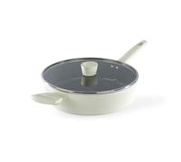 Russell Hobbs Côte Ceramic 28cm Sauté Pan with PFAS-Free Non-Stick Coating - Forged Aluminium Body, Soft-Touch Handles & Glass Lid with Steam Vent, Induction Compatible