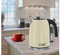 Russell Hobbs Cream Kettle Electric Colour Plus Steel 1.7L 3kw