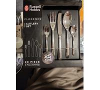 Russell Hobbs Florence Cutlery Set 20 Piece in Silver, Steel | Charlies