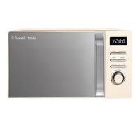 Russell Hobbs Digital Microwave 20L 800W in Cream with 5 Power Levels, Pull Handle Door & Button Control, Clock & Timer, Automatic Defrost, Easy