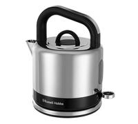 Russell Hobbs Distinctions 1.5L Cordless Electric Kettle (Fast boil, 3KW, Removable washable anti-scale filter, Pull to open lid, Perfect pour spout, Stainless Steel & Black ) 26420