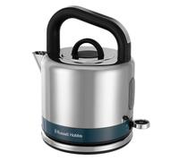 Russell Hobbs Distinctions 1.5L Cordless Electric Kettle (Fast boil, 3KW, Removable washable anti-scale filter, Pull to open lid, Perfect pour spout, Stainless Steel & Ocean Blue) 26421