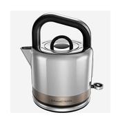 Russell Hobbs Distinctions 1.5L Cordless Electric Kettle (Fast boil, 3KW, Removable washable anti-scale filter, Pull to open lid, Perfect pour spout, Stainless Steel & Titanium) 26422