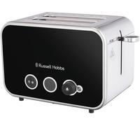Russell Hobbs 2 Slice Distinctions Toaster (Countdown to ready, Extra wide & long slots, 6 Browning levels, Defrost/Reheat/Cancel function, Lift & Look feature, 1600W, Stainless Steel & Black) 26430