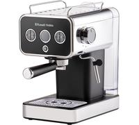 Russell Hobbs Distinctions Espresso Coffee Machine, 15 Bar Pump Pressure + Milk Frother Steam Wand, Latte & Cappuccino, Detachable Water Tank, ESE pods, Cup warmer, Black, S/Steel, 1350W, 26450