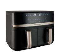 Russell Hobbs Air Fryer [9L] Dual Basket (9 Programs, Dual Zone, Touchscreen, Max 200℃, Auto Shut-Off, Keep warm, Oil Free Cooking, Dishwasher safe parts, 2800W) Satisfry Dual Air Fryer 27680