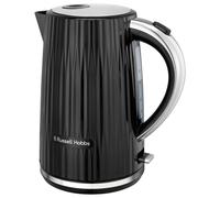 Russell Hobbs Electric Kettle (Hot Water, Tea or Coffee, 1.7L, Push to open lid, Perfect pour spout, Removable washable filter, Illuminated switch, Chrome accents, Black, 3000W) Eden 27361