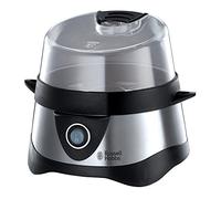 Russell Hobbs egg cooker [test winner, 1-7 boiled or 3 steamed eggs to the point] stainless steel (including steamer insert, automatic shut-off, beep, BPA-free, measuring cup) 14048-56