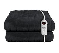 Russell Hobbs Electric Blanket Black Heated Throw Sherpa & Microfleece 130 x 180 cm with Digital Remote, Auto Shutoff Overheat Protection 12 Hour Timer, 9 Heat Settings 2 Year Guarantee, RHHT1004BLA