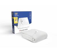 Russell Hobbs Electric Blanket, Heated Single Fitted Underblanket, 3 Heat Settings, Low Energy & Energy Efficient, Machine Washable, 70 X 150 cm, 60W, White, RHESB6001, 2 Year Guarantee