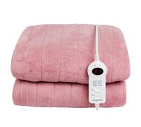 Russell Hobbs Electric Blanket Pink Heated Throw Microfleece 130 x 180 cm with Digital Remote, Auto Shutoff Overheat Protection 12 Hour Timer, 9 Heat Settings RHHT1004PNK