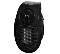 500W Ceramic Plug Heater, Electric Heater Adjustable thermostat, 12 Hour Timer & LED Display, 2 Fan Speeds, 2 Year Guarantee, Black, RHPH2001B