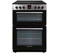 Russell Hobbs Electric Cooker 3 in 1 68L/37L Split Stainless Steel Double Oven with 3 Shelves, Full-Size Grill Pan, 4 Zone Ceramic Hob, Energy Efficient, Up to 2 Years Guarantee, RH60EDOEH6011SS