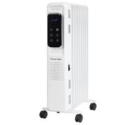 Russell Hobbs 2000W/2KW Oil Filled Radiator Digital 9 Fin Portable Electric Heater in White, Remote Control 3 Heat Settings, 24hr Auto Timer, Overheat Protection, 2 Year Guarantee RHOFR2009-D