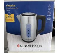 Russell Hobbs Electric Jug Kettle 1.7L 3000W Fast Boil Stainless Steel - Silver