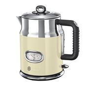 Russell Hobbs Electric Kettle (1.7L, Rapid Boil function, Perfect Pour Spout, Stainless Steel accents, Retro design, Removable washable filter, Water temperature & level indicator, Cream) Retro 21672