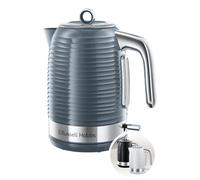 Russell Hobbs Electric Kettle [Design & Performance] Inspire Grey (1.7L, 2400W, Fast Boiling, Perfect Pouring Spout, Visible Water Level, Anti-Limescale Filter & Removable Lid) 24363-70