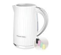 Russell Hobbs Electric Kettle (Hot Water, Tea or Coffee, 1.7L, Push to open lid, Perfect pour spout, Removable washable filter, Illuminated switch, Chrome accents, White, 3000W) Eden 27360
