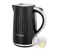Russell Hobbs Electric Kettle (Hot Water, Tea or Coffee, 1.7L, Push to open lid, Perfect pour spout, Removable washable filter, Illuminated switch, Chrome accents, Black, 3000W) Eden 27361