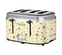 Russell Hobbs Emma Bridgewater Bumble Bee & Polka Dot 4 Slice Toaster (Countdown gauge shows time remaining, Independent & Wide Slots, Lift & look feature, 6 Browning settings, 2400W, Cream) 27250