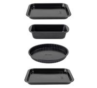 Russell Hobbs Everyday Bakeware Set, 4 Piece Non Stick Carbon Steel | Includes 24cm tart tin, 25cm loaf tin, 31cm and 35cm baking trays, oven safe to 220°C, dishwasher safe