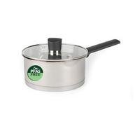 Russell Hobbs Saucepan with Lid, Induction Pan with Pouring Lip, Stainless Steel Milk Pan, Mirror Polished Soup Pan, Gas and Electric Hobs, Safe, Excellence Collection, Silver, 18 cm