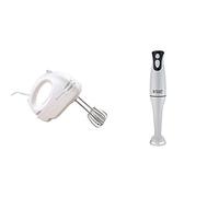 Russell Hobbs Food Collection Hand Mixer with 6 Speed 14451, 125 W - White & Hobbs Food Collection Hand Blender 22241, 200 W - White