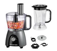 Russell Hobbs Food Processor [Blender/Chopper/Grinder/Vegetable Slicer] Electric Mixer (Kneading, Slicing, Chopping & Shredding, Dishwasher Safe Parts, 900W Peak power) Matte Charcoal 27111