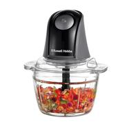 Russell Hobbs Food Processor [Mini Chopper] Electric slicer (for vegetables, fruits, meat, garlic, onion, 1 liter bowl, dishwasher, 2 speeds, stainless steel blades, 350 peak power) Matte