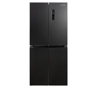 Russell Hobbs Freestanding 4 Door American Fridge Freezer 421 Litre in Black Steel, Total No Frost, 271L Fridge & 150L Freezer, with LED Display, RH180A4FF802E1BS