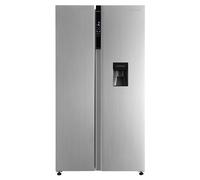 Russell Hobbs Freestanding American Fridge Freezer with Water Dispenser 442 Litre 70/30 in Stainless Steel, Super Freeze Function 177cm Tall & 90cm Wide with 5 Glass Shelves RH90AFF201SS-WD