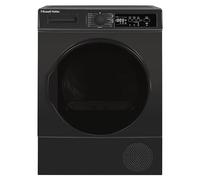 Russell Hobbs Freestanding Electric Heat Pump Condenser Tumble Dryer, 8kg Capacity, 15 Programmes, 3 Heat Settings, LED Display, Anti-Crease, Child Lock in Anthracite RH8HPTD1E12AN