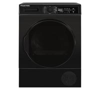 Russell Hobbs Freestanding Electric Heat Pump Condenser Tumble Dryer, 9kg Capacity, 15 Programmes, 3 Heat Settings, LED Display, Anti-Crease, Child Lock in Black RH9HPTD1E12B