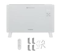 Russell Hobbs Glass Panel Electric Smart Heater WiFi Enabled 2000W with Remote Control in White, 3 Heat Modes, Touch Contol & LED Display, Auto-Adjust Temperature Sensor, Wall Mountable RHPANH2006W