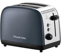 Russell Hobbs Grey 2 Slice Toaster, Stainless Steel Gloss Finish, 1670W | Lift and Look feature lets you check toast without interrupting, plus longer slots and 6 browning levels.