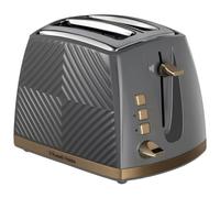 Russell Hobbs Groove 2 Slice Toaster (High Lift, Extra Wide Slots, 6 Browning levels, Frozen/Cancel/Reheat function - Illuminated buttons, Removable crumb tray, 850W, Grey, Brushed gold accents) 26392