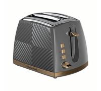 Russell Hobbs Groove 2 Slice Toaster, Grey with Brushed Gold Accents
