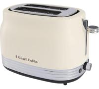 Russell Hobbs [2 Slices] Hanley Jasmine (6 Browning Levels, Matte Finish with Chrome Accents, Vintage Design, Wide Slots, Frozen/Reheat/Cancel, Lift & Look) 28650