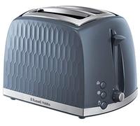 Russell Hobbs Honeycomb 2 Slice Toaster (Extra wide slots, High lift feature, 6 Browning levels, Frozen/Cancel/Reheat function, Removable crumb tray, 850W, Grey textured high gloss) 26063