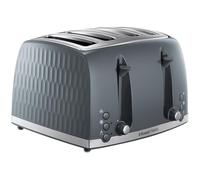 Russell Hobbs Honeycomb 4 Slice Toaster (Independent & Extra wide slots with high lift, 6 Browning levels, Frozen/Cancel/Reheat function, Removable crumb tray, 1500W, Grey textured high gloss) 26073