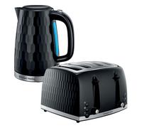 Russell Hobbs Honeycomb 4 Slice Toaster & Kettle Set, Black