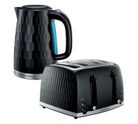 Russell Hobbs Honeycomb 4 Slice Toaster & Kettle Set, Black