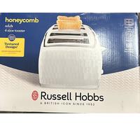 Russell Hobbs Honeycomb 4 Slice Toaster White Wide Slot High Lif 26070 BRAND NEW