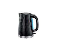 Russell Hobbs Honeycomb Electric 1.7L Cordless Kettle (Fast Boil 3KW, Black premium plastic, matt & high gloss finish, Removable washable anti-scale f