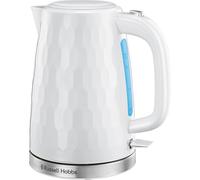 Russell Hobbs Honeycomb White Cordless Electric Kettle, 1.7L, Fast Boil 3KW